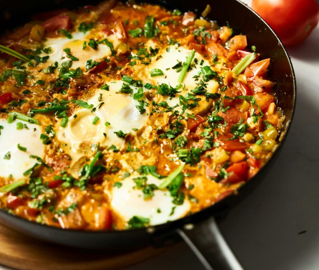 Shakshuka, one of the most popular Moroccan dishes